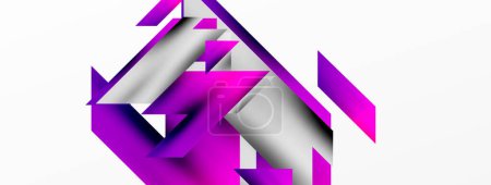 Illustration for Modern trendy minimalist abstract background. Geometric pattern design, 3d and shadow effects. Vector Illustration - Royalty Free Image