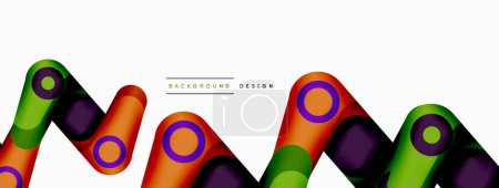 Illustration for Modern stylish geometric background. Abstract round shapes composition for wallpaper, banner, background or landing - Royalty Free Image