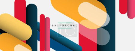 Illustration for Abstract background. Round shapes, lines compositions on grey backdrop. Vector illustration for wallpaper banner background or landing page - Royalty Free Image