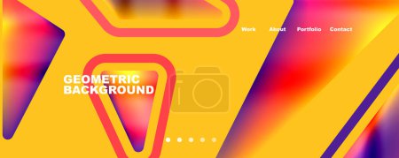 Téléchargez les photos : Bright colorful triangular shapes abstract background with fluid color effect. Glass, light and shadow effects. Illustration For Wallpaper, Banner, Background, Card, Book Illustration, landing page - en image libre de droit
