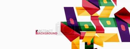 Illustration for Creative geometric wallpaper. Abstract ribbon style line composition. Techno business template for wallpaper, banner, background or landing - Royalty Free Image