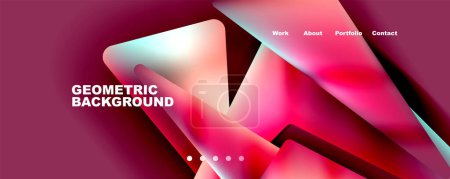Foto de Bright colorful triangular shapes abstract background with fluid color effect. Glass, light and shadow effects. Illustration For Wallpaper, Banner, Background, Card, Book Illustration, landing page - Imagen libre de derechos