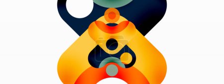 Illustration for Creative geometric wallpaper. Minimal bubble arrow and circle abstract background. Techno business template for wallpaper, banner, background or landing - Royalty Free Image
