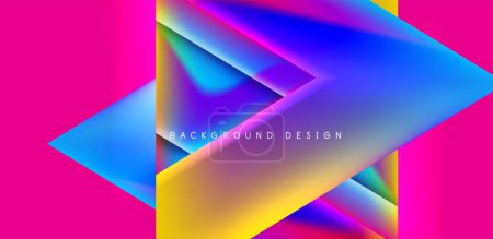 Ilustración de Área de panadería abstracta con triángulos superpuestos y gradientes de fluidos para cubiertas, plantillas, volantes, carteles, folletos, pancartas - Imagen libre de derechos