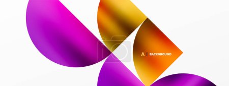 Illustration for Circle geometric background. Metallic color shiny circles and round shapes. Vector Illustration For Wallpaper, Banner, Background, Card, Book Illustration, landing page - Royalty Free Image