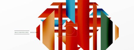 Ilustración de Fondo abstracto geométrico mínimo. Composición dinámica de líneas 3d. Plantilla de negocio de techno de moda para papel pintado, banner, fondo o aterrizaje - Imagen libre de derechos