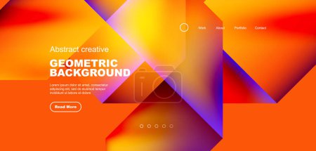Illustration for Triangles with fluid gradients, abstract landing page background. Minimal shapes composition for wallpaper, banner, background, leaflet, catalog, cover, flyer - Royalty Free Image