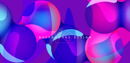 Téléchargez les illustrations : Bright abstract background glossy shiny circle and sphere composition. Minimalist geometric vector Illustration For Wallpaper, Banner, Background, Card - en licence libre de droit