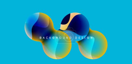 Ilustración de Bright abstract background glossy shiny circle and sphere composition. Minimalist geometric vector Illustration For Wallpaper, Banner, Background, Card - Imagen libre de derechos