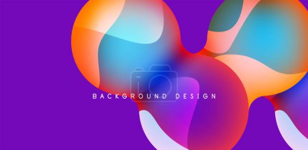 Illustration for Spheres and circles abstract background, trendy colorful design. Vector Illustration For Wallpaper, Banner, Background, Card, Book Illustration, landing page - Royalty Free Image