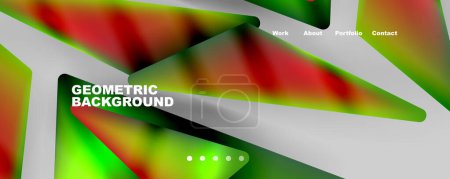 Téléchargez les illustrations : Bright colorful triangular shapes abstract background with fluid color effect. Glass, light and shadow effects. Illustration For Wallpaper, Banner, Background, Card, Book Illustration, landing page - en licence libre de droit