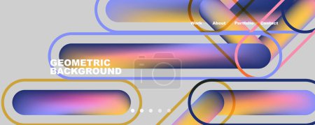 Illustration for Trendy color overlapping lines abstract background. Vector Illustration For Wallpaper, Banner, Background, Card, Book Illustration, landing page - Royalty Free Image