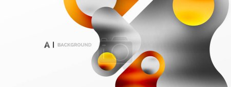 Illustration for Round shapes and circle geometric abstract background. Vector Illustration For Wallpaper, Banner, Background, Card, Book Illustration, landing page - Royalty Free Image