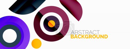 Illustration for Abstract round shapes background. Minimalist decoration. Geometric background with circles and rings - Royalty Free Image