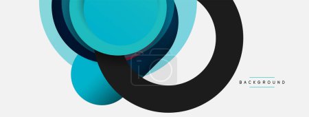 Illustration for Vector round shapes circles minimal geometric background. Vector illustration for wallpaper banner background or landing page - Royalty Free Image