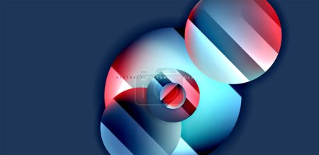 Illustration for Circles with glossy surface and light and shadow effects abstract background. Template for covers, templates, flyers, placards, brochures, banners - Royalty Free Image