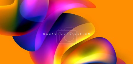 Ilustración de Fluid color liquid 3d elements abstract background - Imagen libre de derechos