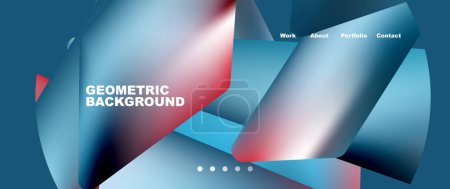 Illustration for Landing page background template. Abstract geometric shapes composition. Vector illustration for wallpaper, banner, background - Royalty Free Image