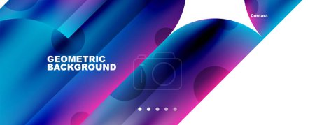 Illustration for Metallic shiny fluid colors with geometric elements. Geometric abstract background for Wallpaper, Banner, Background, Card, Book Illustration, landing page - Royalty Free Image
