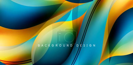 Illustration for Elegant waves and flowing fluid abstract background. Template for covers, templates, flyers, placards, brochures, banners - Royalty Free Image