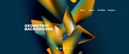 Illustration for Landing page background template. Abstract geometric shapes composition. Vector illustration for wallpaper, banner, background - Royalty Free Image