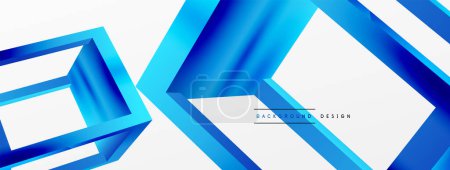Illustration for 3D cube shapes vector geometric background. Trendy techno business template for wallpaper, banner, background or landing - Royalty Free Image