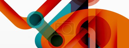 Illustration for Geometric primitives. Lines, circles abstract background - Royalty Free Image