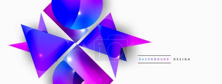 Illustration for Minimal geometric abstract background. Primitive shapes composition backdrop. Trendy techno business template for wallpaper, banner, background or landing - Royalty Free Image