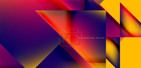 Illustration for Dynamic triangle design with fluid gradient colors abstract background - Royalty Free Image