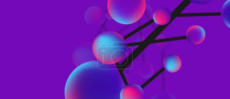 Illustration for Line points connections geometric abstract background - Royalty Free Image