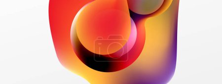 Illustration for Fluid abstract background, round shapes and circle flowing design for wallpaper, banner, background or landing - Royalty Free Image