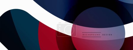 Photo for Abstract background with color geometric shapes. Beautiful minimal backdrop with round shapes circles and lines. Geometrical design. Vector illustration - Royalty Free Image