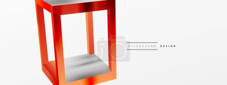 Ilustración de 3D cube shapes vector geometric background. Trendy techno business template for wallpaper, banner, background or landing - Imagen libre de derechos