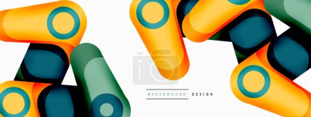 Ilustración de Fondo geométrico minimalista creativo de moda. Composición de formas redondas abstractas para papel pintado, banner, fondo o aterrizaje - Imagen libre de derechos