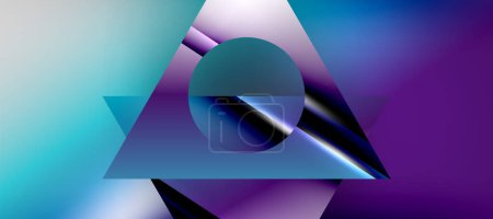 Illustration for Trendy minimal geometric composition abstract background. Shadow lines and lights on glossy triangles backdrop. Vector Illustration For Wallpaper, Banner, Background, Card, Book Illustration - Royalty Free Image