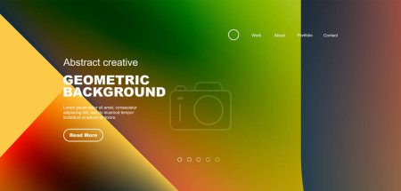 Illustration for Geometric landing page background. Fluid colors and simple shapes abstract composition. Vector illustration for wallpaper, banner, background, leaflet, catalog, cover, flyer - Royalty Free Image