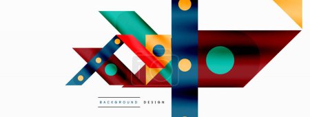 Illustration for Color overlapping stripes background. Colorful lines composition for wallpaper, banner, background or landing - Royalty Free Image