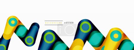 Illustration for Modern stylish geometric background. Abstract round shapes composition for wallpaper, banner, background or landing - Royalty Free Image