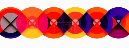 Illustration for Circle trendy minimal geometric abstract background. Vector Illustration For Wallpaper, Banner, Background, Card, Book Illustration, landing page - Royalty Free Image