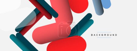 Illustration for Overlapping round shapes and lines background. Vector illustration for wallpaper banner background or landing page - Royalty Free Image