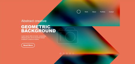 Photo for Fluid gradient geometric triangles, abstract landing page background. Minimal shapes composition for wallpaper, banner, background, leaflet, catalog, cover, flyer - Royalty Free Image