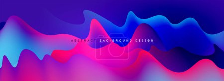 Illustration for Waves with liquid colors dynamic abstract background for covers, templates, flyers, placards, brochures, banners - Royalty Free Image