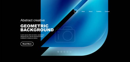 Illustration for Geometric landing page background. Fluid colors and simple shapes abstract composition. Vector illustration for wallpaper, banner, background, leaflet, catalog, cover, flyer - Royalty Free Image