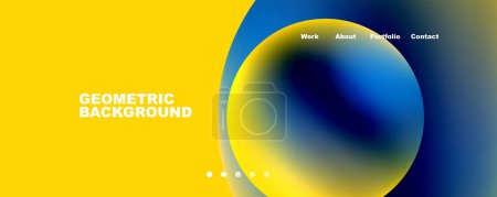 Illustration for Round shapes and circles geometric abstract background. Vector Illustration For Wallpaper, Banner, Background, Card, Book Illustration, landing page - Royalty Free Image