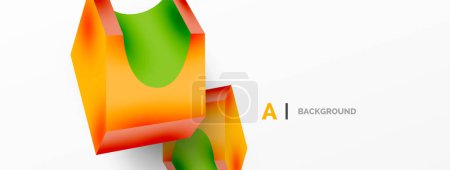 Illustration for Abstract background - 3d abstract shape. Wallpaper for concept of AI technology, blockchain, communication, 5G, science, business - Royalty Free Image