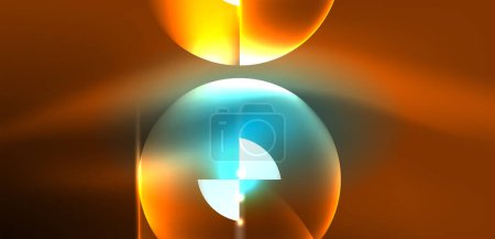 Ilustración de Fondo abstracto brillante brillante color neón elementos redondos y círculos. Ilustración de vector futurista Techno para fondo de pantalla, Banner, Fondo, Tarjeta, Ilustración de libro, landing page - Imagen libre de derechos