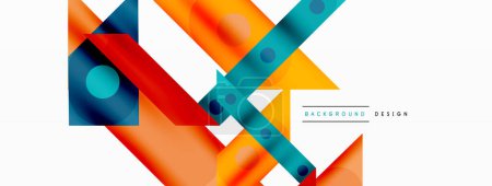 Photo for Bright colorful straight lines geometric abstract background. Trendy overlapping lines composition for wallpaper, banner, background or landing - Royalty Free Image