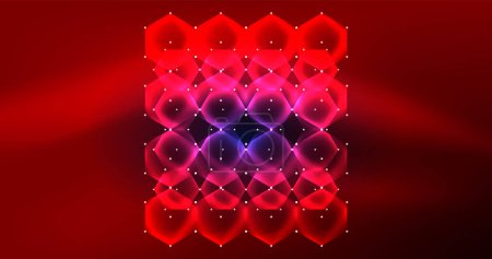 Illustration for Abstract background neon hexagon vector illustration - Royalty Free Image
