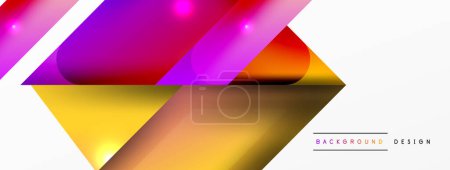 Illustration for Abstract background. Simple color geometric shapes composition with 3d effect, lights and shadows. Vector Illustration For Wallpaper, Banner, Background, Card, Book Illustration, landing page - Royalty Free Image