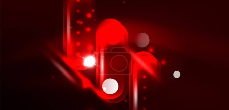 Illustration for Abstract glowing neon light techno circles background - Royalty Free Image